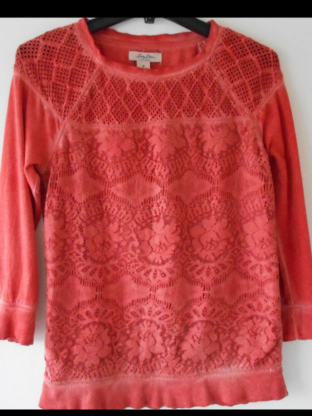 Cotton 3/4 sleeve top sz S
